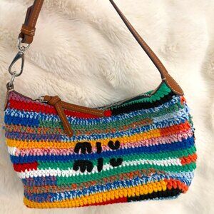 🌈 NWOT On Trend Crochet Rainbow Pouch 💕